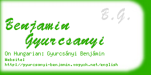 benjamin gyurcsanyi business card