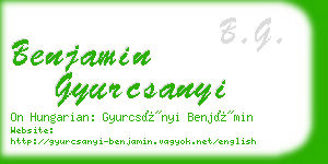 benjamin gyurcsanyi business card